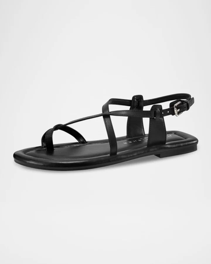 Gerty Strappy Leather Flat Toe-Ring Sandals - Image 7