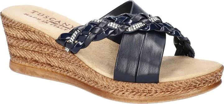 GESSICA Womens Faux Leather Mule Sandals