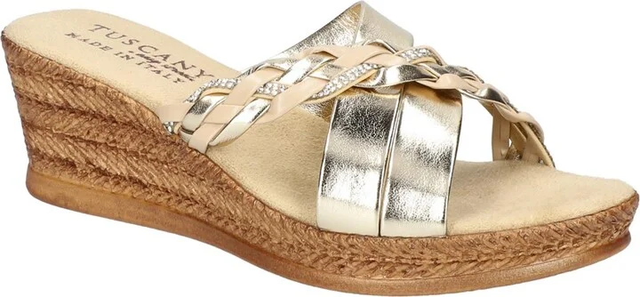 Gessica Womens Faux Leather Wedge Sandals