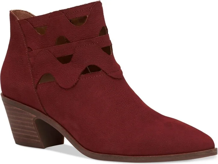 Gezana Womens Nubuck Cut Out Ankle Boots