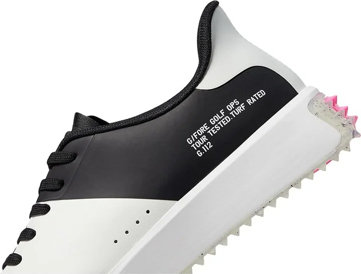GFORE Men's G.112 P.U. Leather Stippled Golf Shoes Men's Shoes Snow/Onyx : 7 M, Leather/Rubber - Image 4