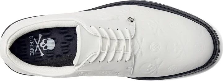 GFORE Men's Gallivanter Debossed Skull Ts Leather Golf Shoes Men's Shoes Snow/Onyx : 7 M - Image 2