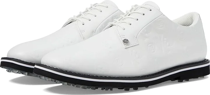 GFORE Men's Gallivanter Debossed Skull Ts Leather Golf Shoes Men's Shoes Snow/Onyx : 7 M