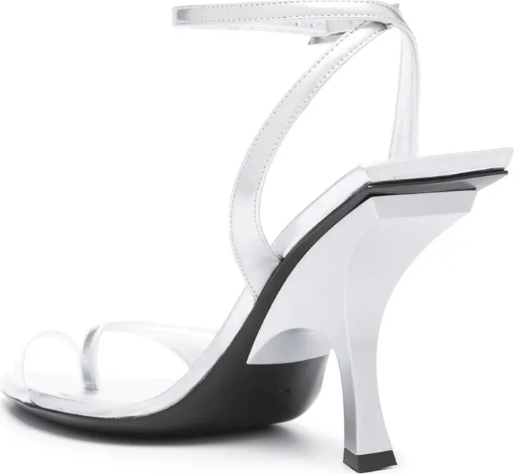 GG 95mm metallic leather sandals - Image 3
