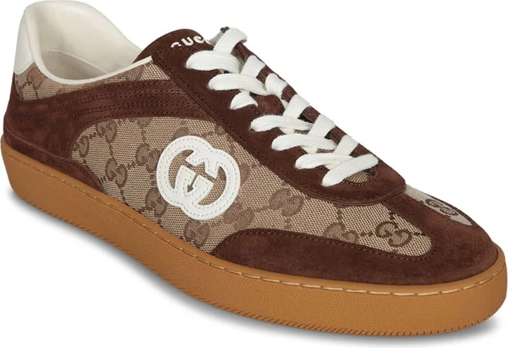 Gg Brown-white Suede Sneakers - Image 2