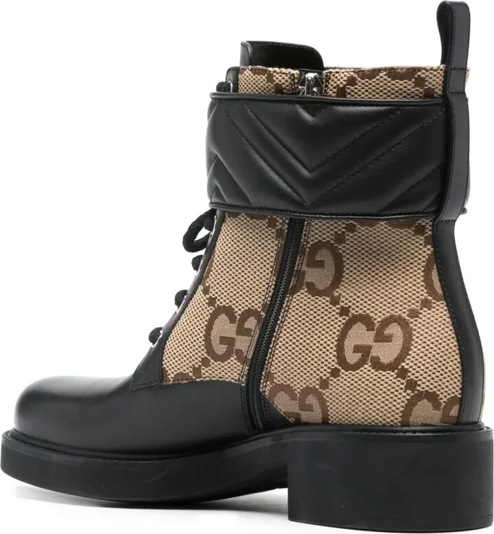 GG-canvas logo-plaque combat boots - Image 3