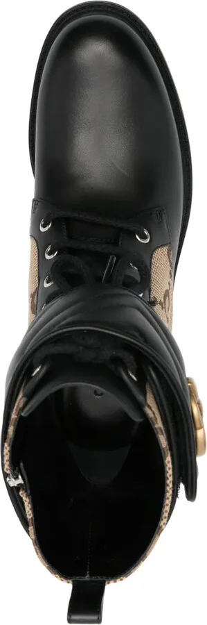 GG-canvas logo-plaque combat boots - Image 4