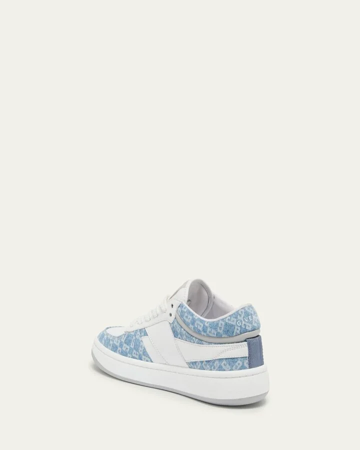 GG Denim Leather Low-Top Sneakers - Image 2