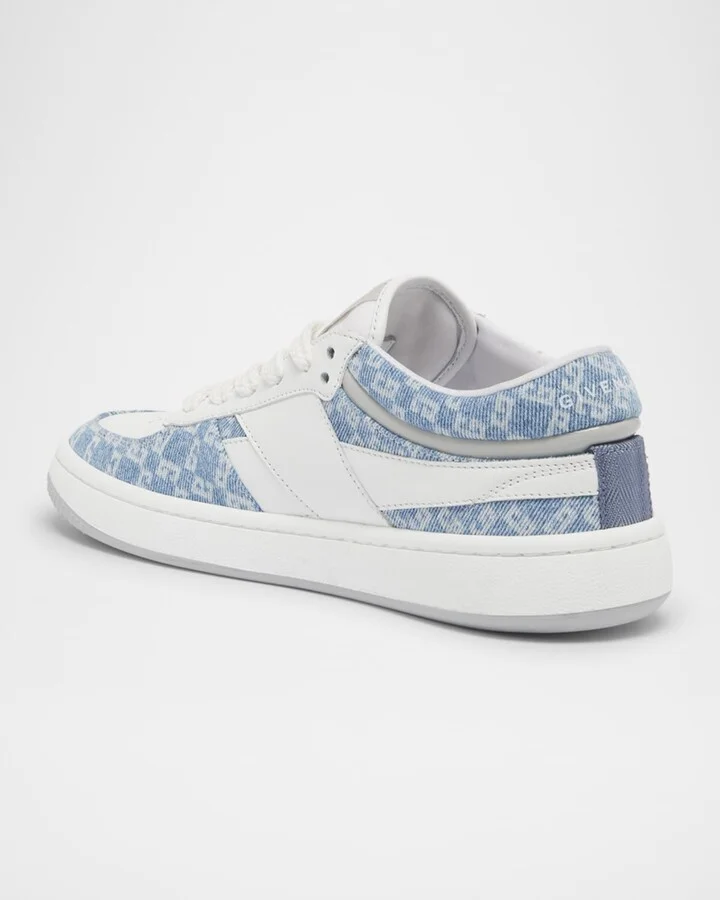 GG Denim Leather Low-Top Sneakers - Image 3