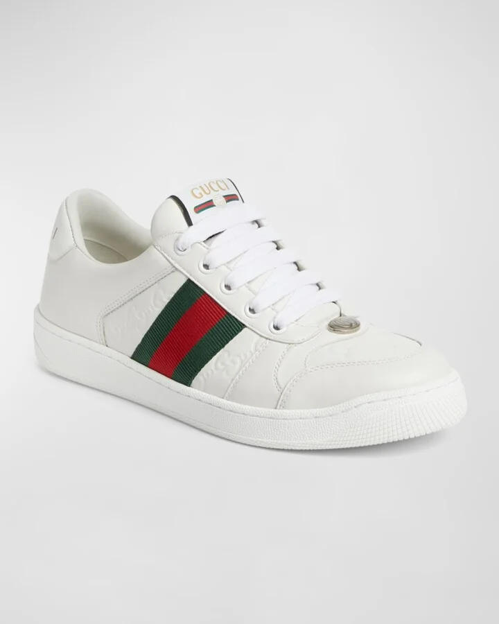 GG Embossed Leather Low-Top Sneakers - Image 5