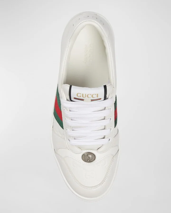 GG Embossed Leather Low-Top Sneakers - Image 7