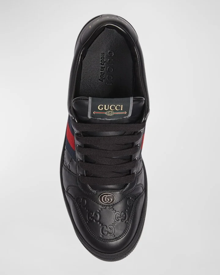 GG Embossed Leather Low-Top Sneakers - Image 9