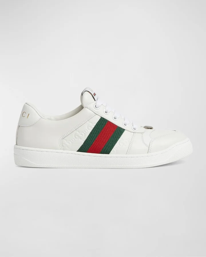 GG Embossed Leather Low-Top Sneakers