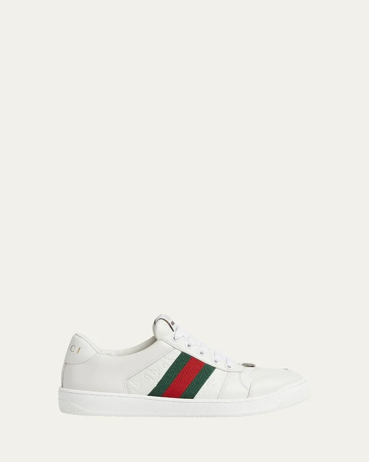 GG Embossed Leather Low-Top Sneakers