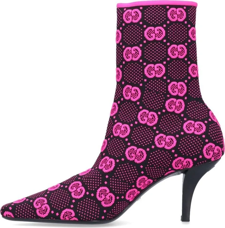 'gg' Knitted Ankle Boots - Image 2