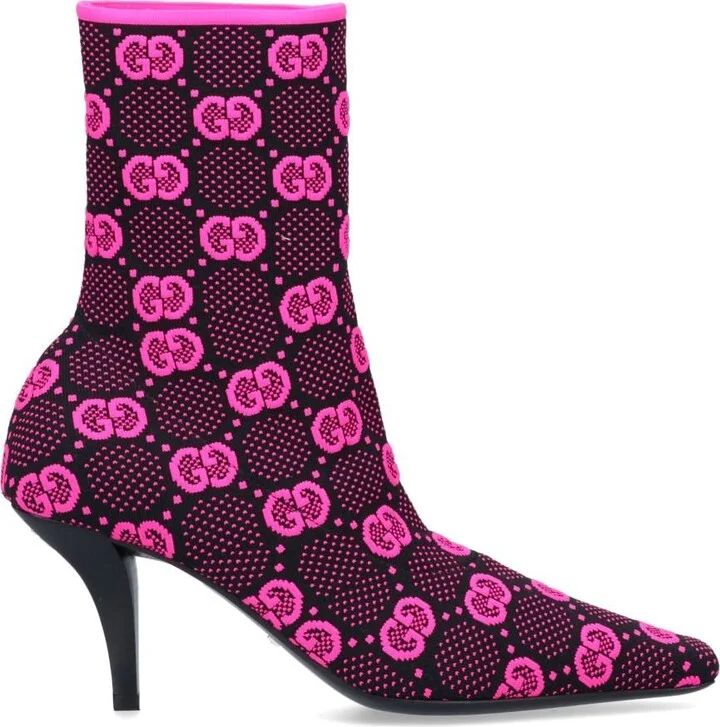 'gg' Knitted Ankle Boots - Image 5