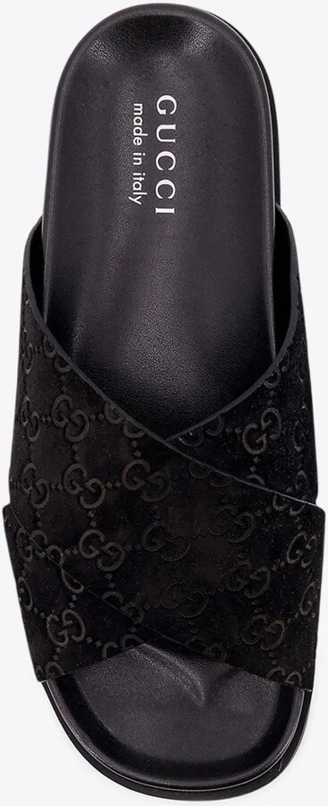 GG Motif Suede Slides - Image 3