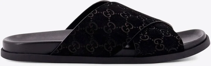 GG Motif Suede Slides