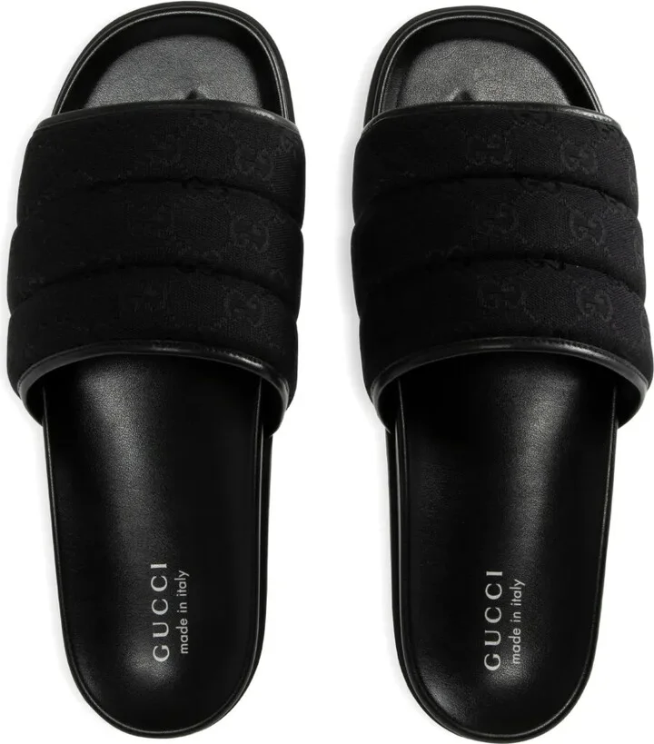 GG-pattern padded slide sandals - Image 3