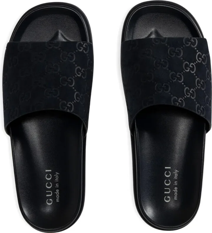 GG-pattern suede sandals - Image 3