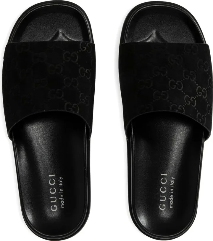 GG-pattern suede sandals - Image 3