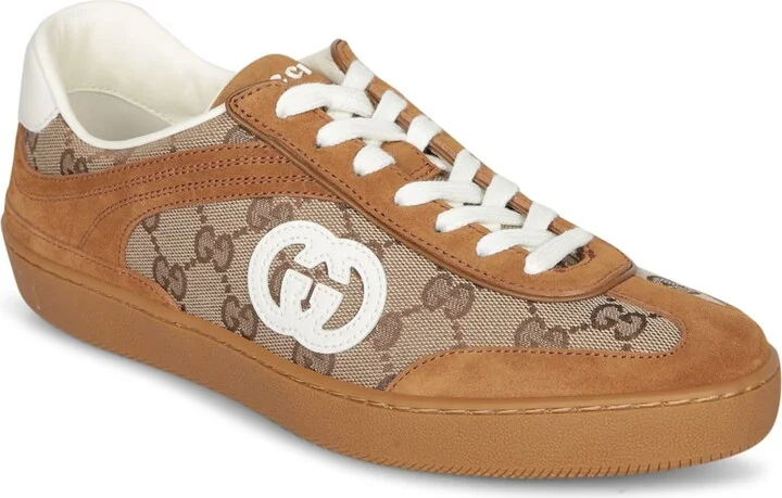 Gg Suede Sneakers In Beige And White - Image 2