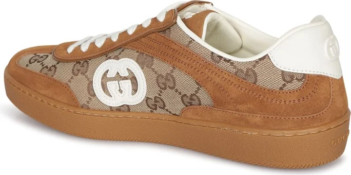 Gg Suede Sneakers In Beige And White - Image 3
