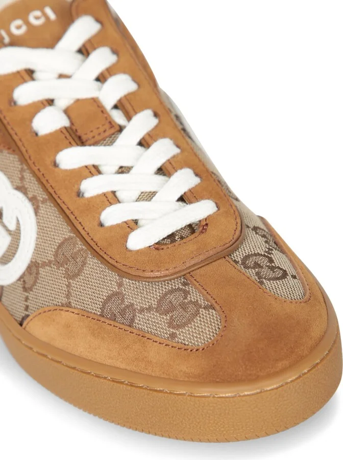 Gg Suede Sneakers In Beige And White - Image 4