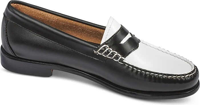 Black/White Leather