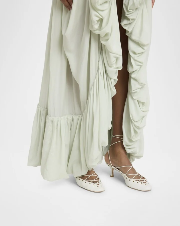 Ghiles Leather Ankle-Wrap Pumps - Image 7