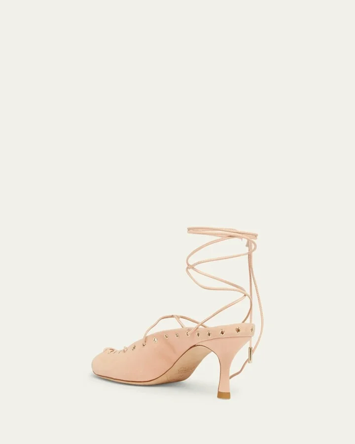 Ghiles Suede Ankle-Wrap Pumps - Image 7