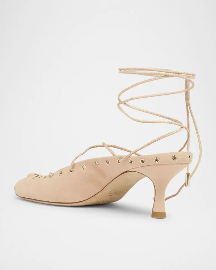 Ghiles Suede Ankle-Wrap Pumps - Image 5