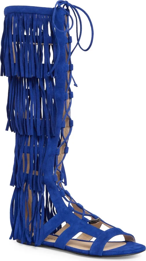 Ghillie Lace-Up Fringe Sandal