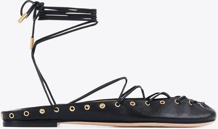 Ghillies Leather Ballet Flats