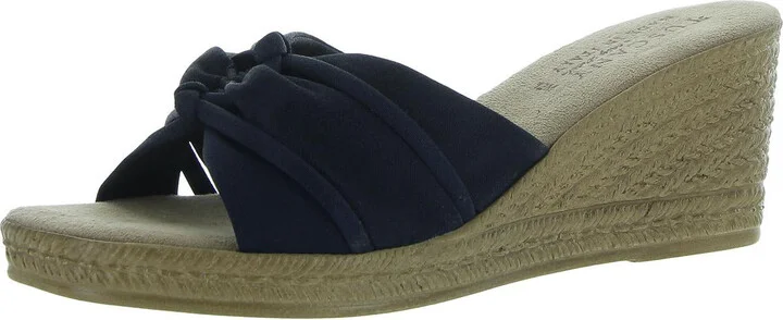 Ghita Womens Textured Crepe Wedge Sandals