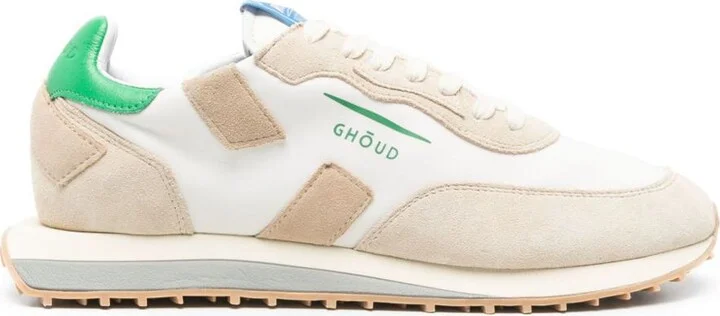 Ghōud Beige Rush Sneakers With Green Heel