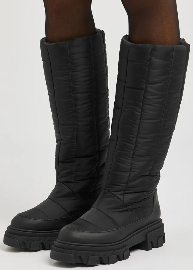 Gia Borghini Gia 19 Quilted Nylon Knee-high Boots - Image 9