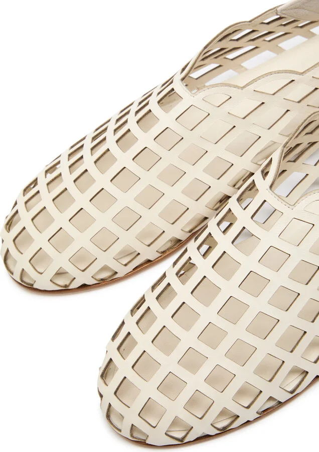Gia Borghini Peek-a-boo Leather Ballerina Flats - Image 3