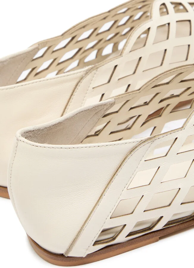 Gia Borghini Peek-a-boo Leather Ballerina Flats - Image 4