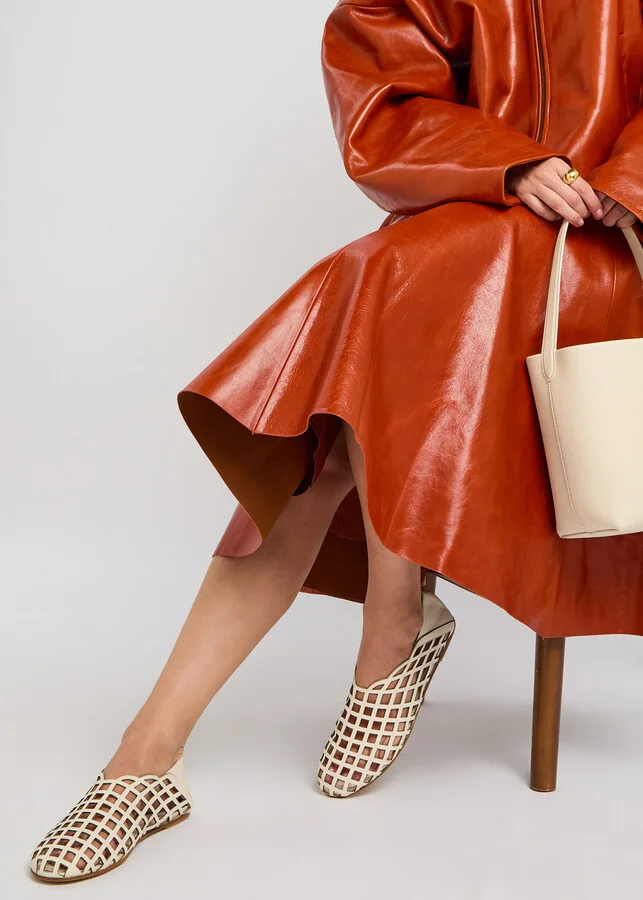 Gia Borghini Peek-a-boo Leather Ballerina Flats - Image 5