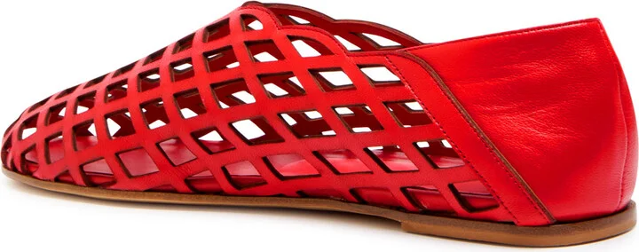 Gia Borghini Peek-a-boo Leather Ballerina Flats - Image 6