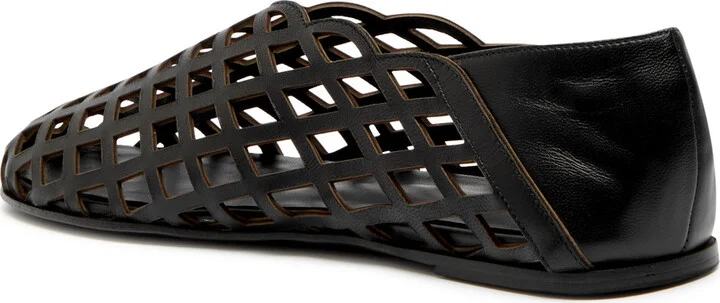 Gia Borghini Peek-a-boo Leather Ballerina Flats - Image 10