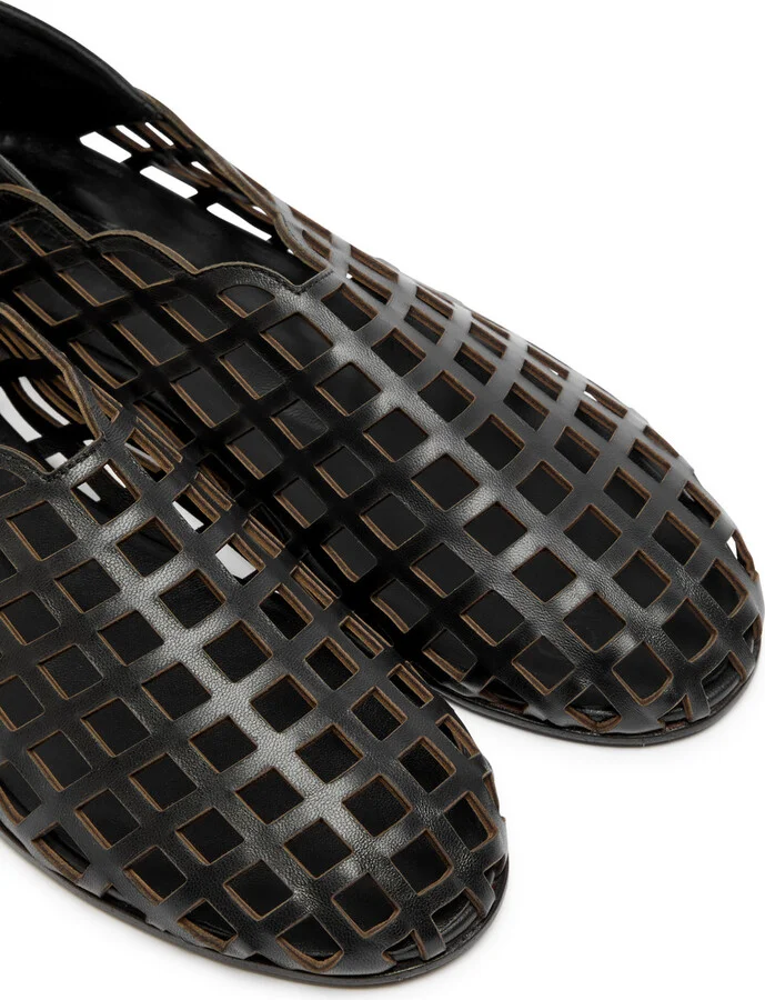 Gia Borghini Peek-a-boo Leather Ballerina Flats - Image 11