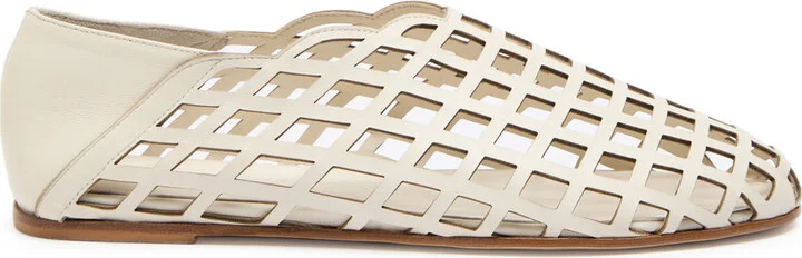 Gia Borghini Peek-a-boo Leather Ballerina Flats