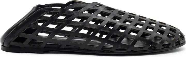 GIA BORGHINI X Helsa Peek-A-Boo Ballerina Flat in Black