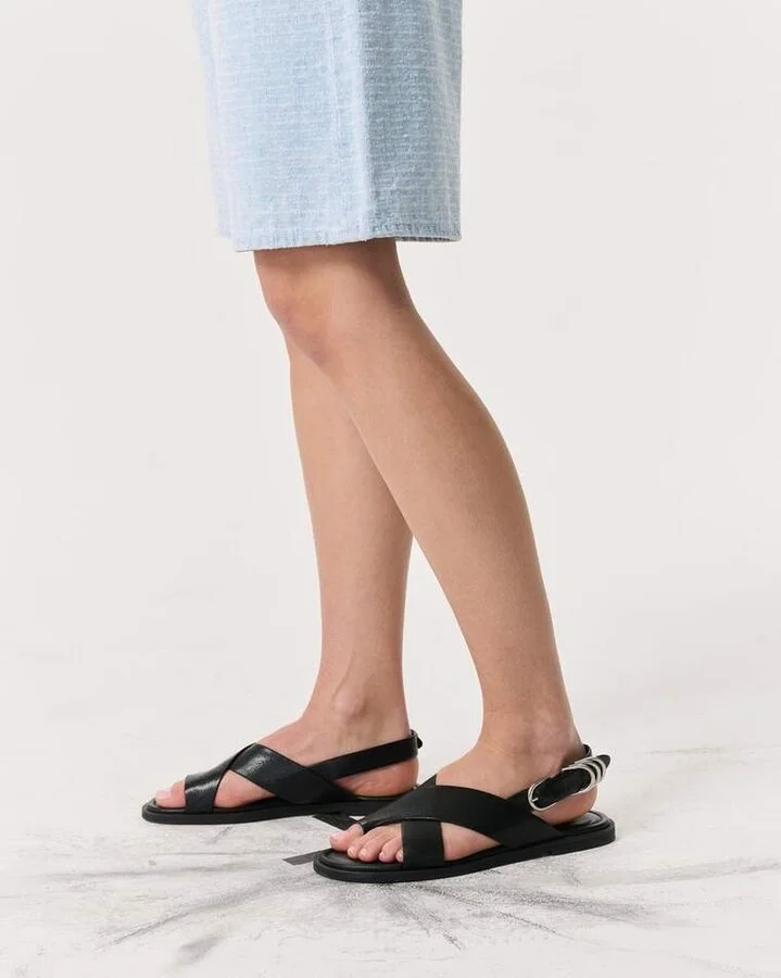 Gia Leather Crossover Sandals - Image 2