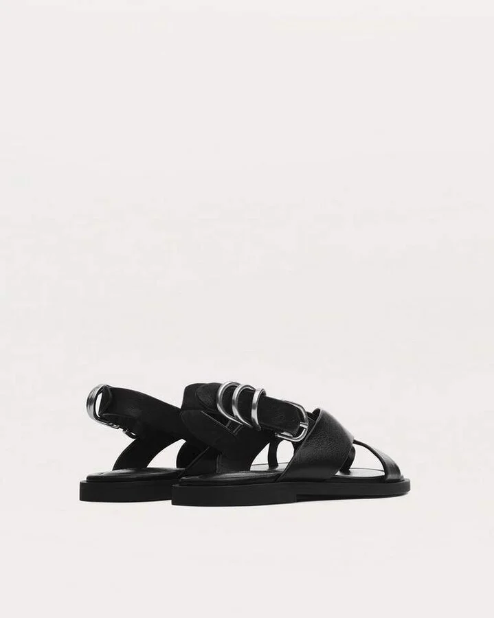 Gia Leather Crossover Sandals - Image 3