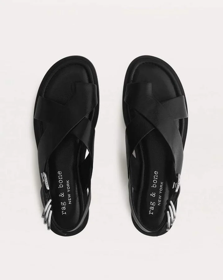 Gia Leather Crossover Sandals - Image 4