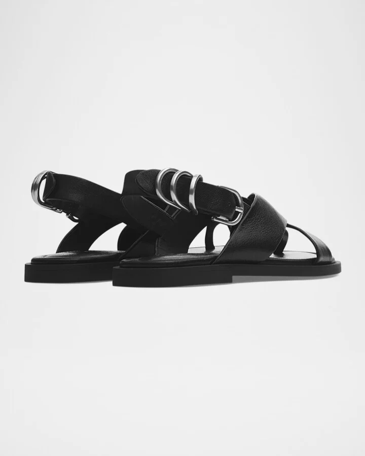 Gia Leather Toe-Loop Slingback Sandals - Image 2