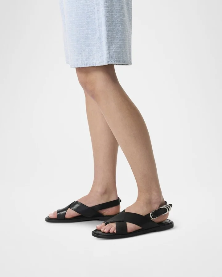 Gia Leather Toe-Loop Slingback Sandals - Image 4